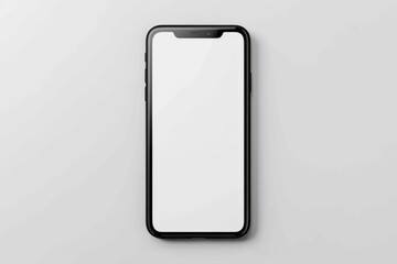 A black and white Phone with a blank screen