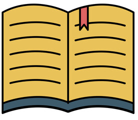 Open book with bookmark