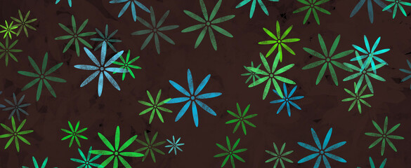 a banner with a design filled with neat lines of flowers