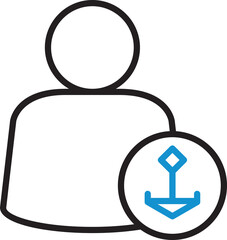 User with Anchor Line Icon
