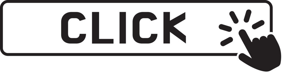 Click Here Button with pointer clicking. Web button set. Click button. Clicking the icon. Action button click here with click cursor. Vector illustration