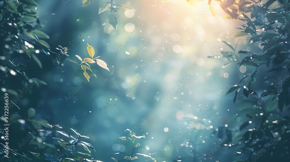 Wall mural abstract soft light blurred background with gentle pastel hues and bokeh effect for serene, dreamy d