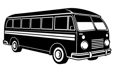 bus black vector icon silhouette