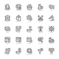 Company Accounting icon pack for your website, mobile, presentation, and logo design. Company Accounting icon outline design. Vector graphics illustration and editable stroke.
