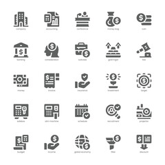 Company Accounting icon pack for your website, mobile, presentation, and logo design. Company Accounting icon glyph design. Vector graphics illustration and editable stroke.