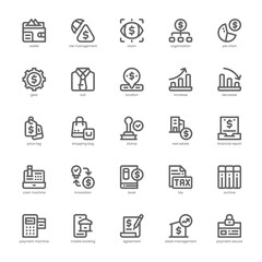 Company Accounting icon pack for your website, mobile, presentation, and logo design. Company Accounting icon outline design. Vector graphics illustration and editable stroke.