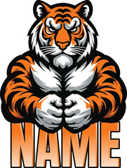 Fierce Tiger Warrior Illustration – Bold Animal Mascot for Logos and Branding