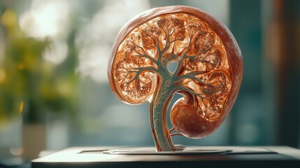 A stunning anatomical model representing the intricate structure of a kidney with a tree-like design, ideal for educational purposes.