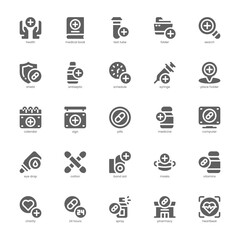 Pharmacy icon pack for your website, mobile, presentation, and logo design. Pharmacy icon glyph design. Vector graphics illustration and editable stroke.