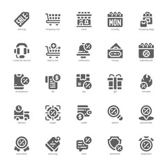 Cyber Monday Sale icon pack for your website, mobile, presentation, and logo design. Cyber Monday Sale icon glyph design. Vector graphics illustration and editable stroke.