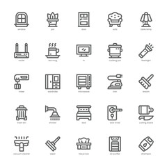 Home appliance icon pack for your website, mobile, presentation, and logo design. Home appliance icon outline design. Vector graphics illustration and editable stroke.