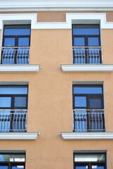 facade of an building with windows