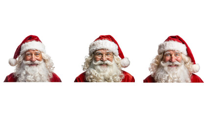 set of three santas isolated on white
