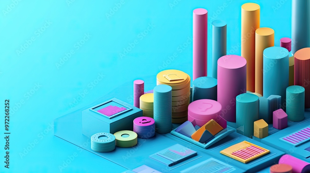 Aufkleber cost structure diagram in 3d, highlighting different expenses with copy space.