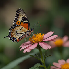 Fototapeta premium Butterfly on a flow