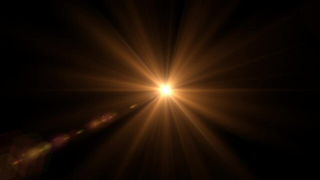 Optical lens flare effect on black backgound