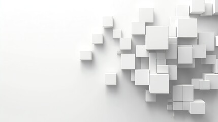 Obraz premium Abstract white cubes with copy space.