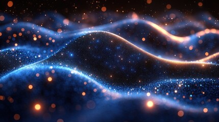 Obraz premium Abstract Blue and Orange Glowing Particles