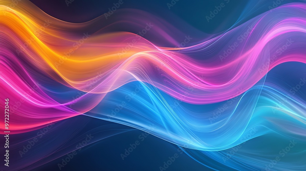 Poster abstract background with colorful wavy lines.