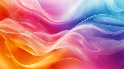 Fototapeta premium Abstract colorful background with flowing lines and sparkles.
