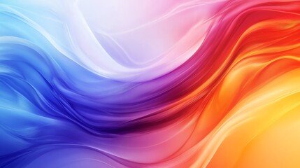 Obraz premium Abstract wave pattern in shades of blue, purple, red, orange and yellow.