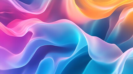 Obraz premium Abstract background with colorful, flowing, translucent ribbons.