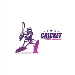 Cricket logo design vector template. suitable for sport game and club