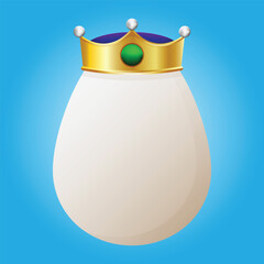 An egg with a golden crown. Royal or imperial egg vector illustration