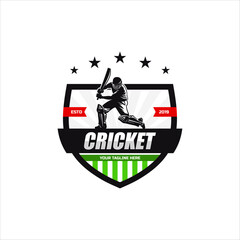 Cricket logo design vector template. suitable for sport game and club