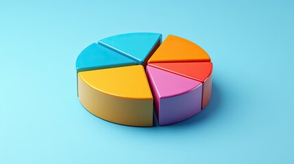 Fototapeta premium Simplified 3D pie chart of business cost breakdown, with copy space surrounding