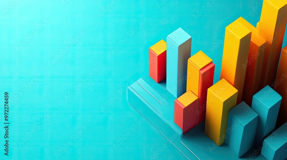 Aufkleber top view of a 3d bar chart showing business cost categories, with plenty of space for text.
