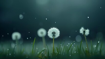 dandelions in the field 