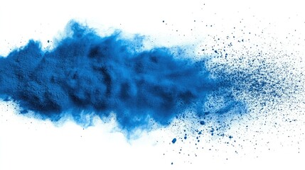 Obraz premium Blue powder dusted artistically across a white background, creating a bold and colorful visual effect