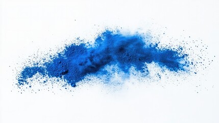 Obraz premium Blue powder spread evenly across a white background, creating a minimalist and eye-catching look for visuals