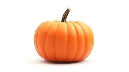 Obraz premium One whole orange pumpkin on a white background.