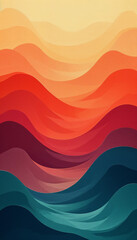 Fototapeta premium Colorful abstract wavy background with shades of orange, red, purple, and blue