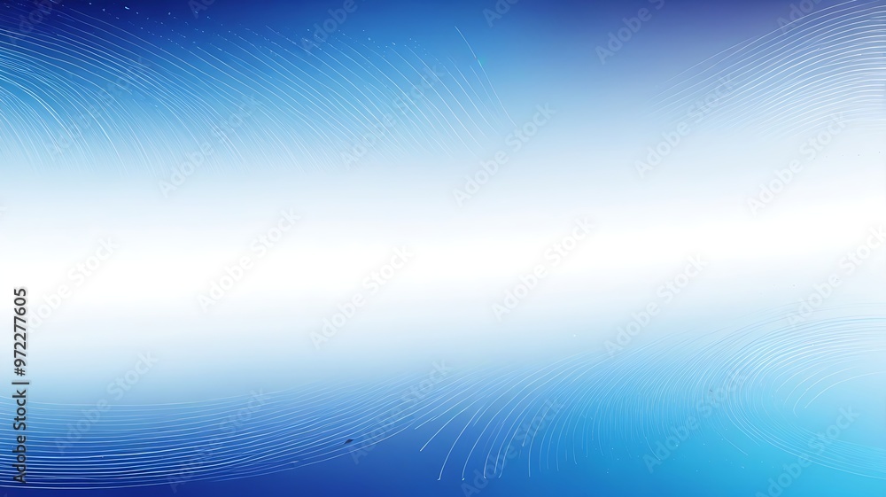 Poster digital abstract art with smooth, flowing wave-like patterns in blue and white. gradient design from