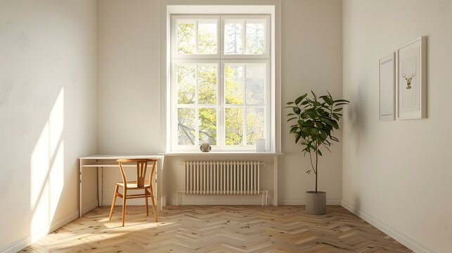 Minimalist Home Office Interior Design with Natural Light