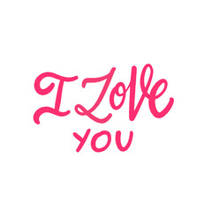Obraz premium I love you is artistically written in pink on a white background