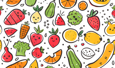 vegetable and fruits photo or illustrator on white background