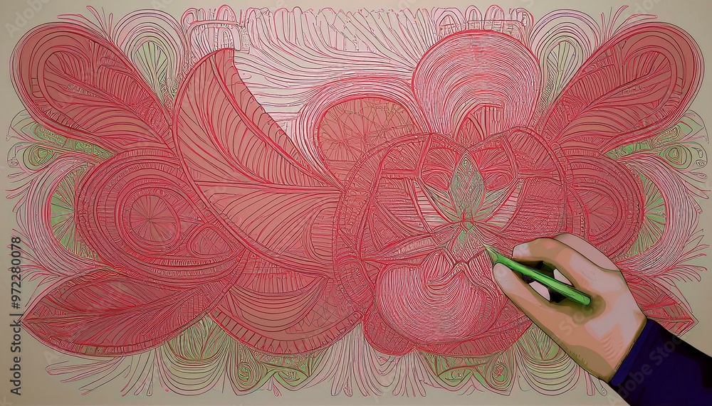 Poster drawing abstract pattern sketch.