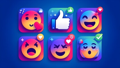 Fototapeta premium Facebook New Updated Post Reactions