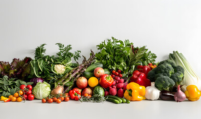 vegetable and fruits photo or illustrator on white background