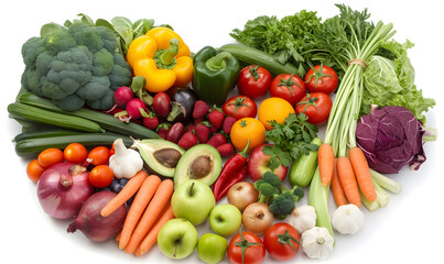 vegetable and fruits photo or illustrator on white background