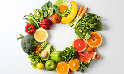 vegetable and fruits photo or illustrator on white background