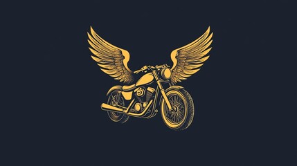 A motorcycle with wings on a dark background.