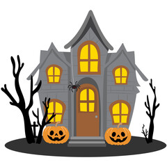 Spooky Halloween theme: eerie pumpkins, haunted houses, creepy ghosts, and dark, moonlit skies. Perfect for seasonal designs, invitations, and festive promotions.