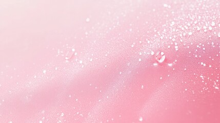 Fototapeta premium Soft pink background with delicate water droplets, creating a dreamy and refreshing atmosphere.