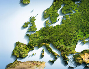 European green deal - Europe map made from vegetation