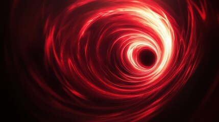 A mesmerizing abstract swirl of red and white light, forming a hypnotic vortex against a dark background.